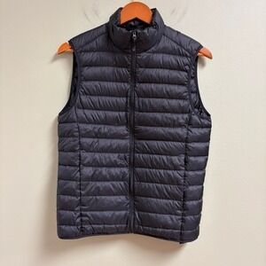 UNIQLO Mens Ultra Light Down Puffer Vest Size S Packable Travel Full Zip Black